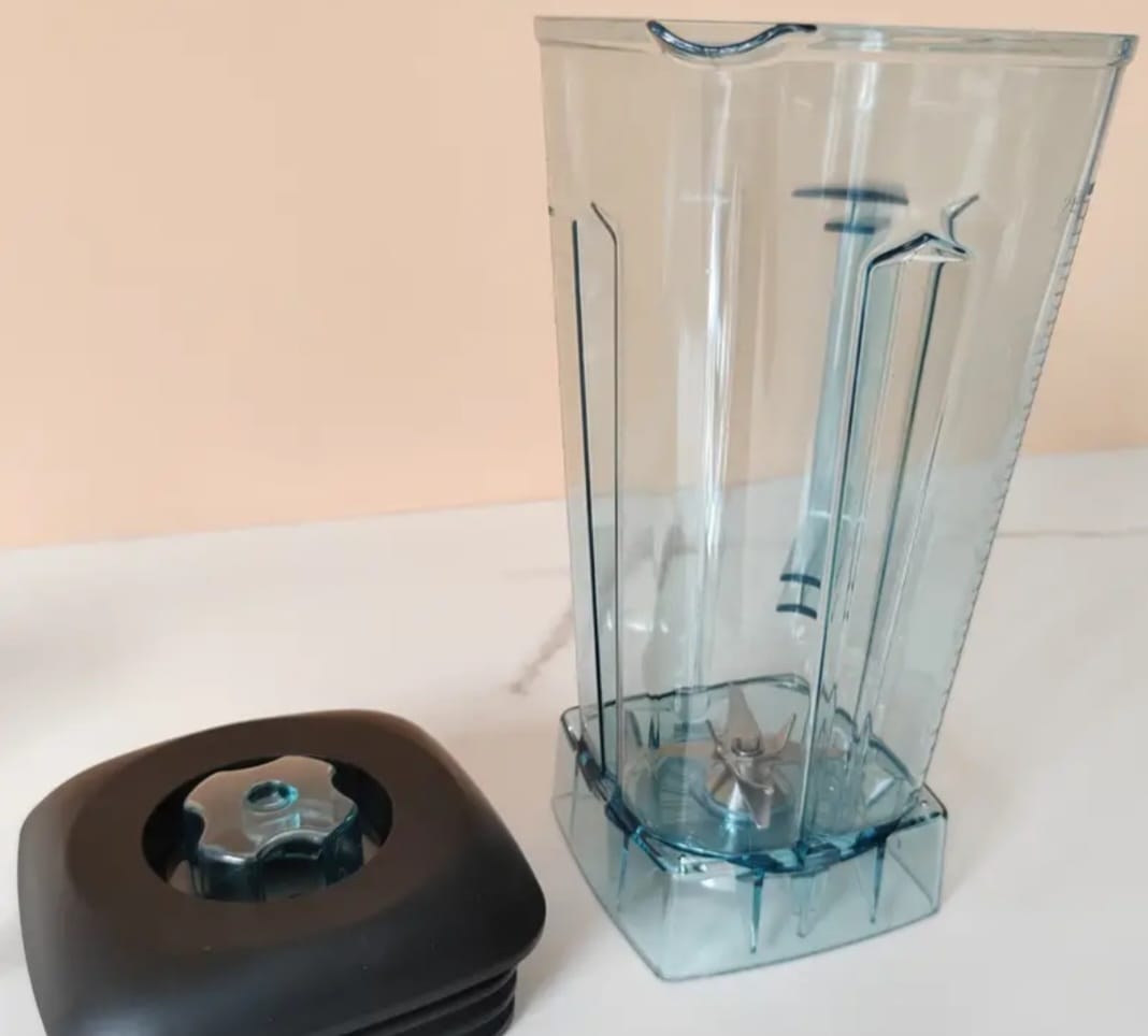 Vaso para licuadora con tapa y asa transparente